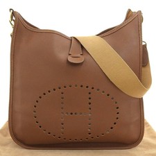 Hermes HERMES Evelyn 1 GM 〇W Engraved Punching H Shoulder Bag Cushvel Gold