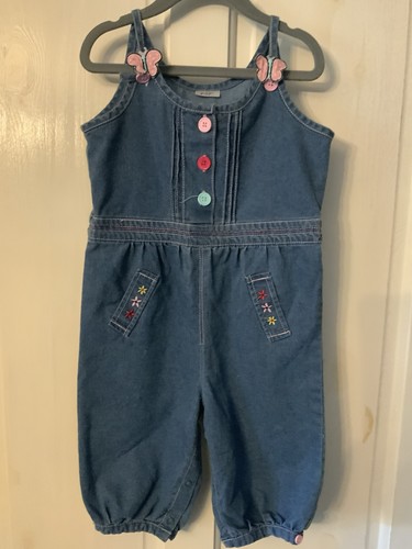 Girls denim dungareees - girls,