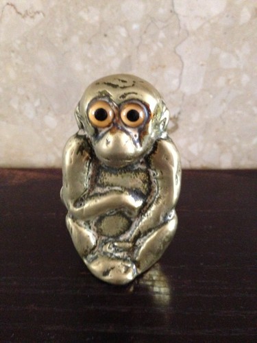 Antique heavy brass monkey - antique,