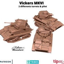 WWII UK Vickers Mk VI Tank 3 Variants Options Various Scales Historical Wargami
