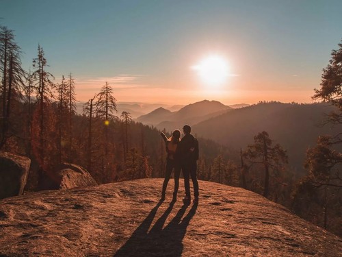 Couple mountains travel - mountains,