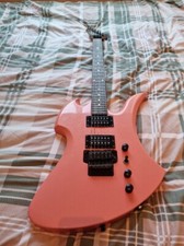 BC Rich Mockingbird guitar 90s pink with reverse headstock rare