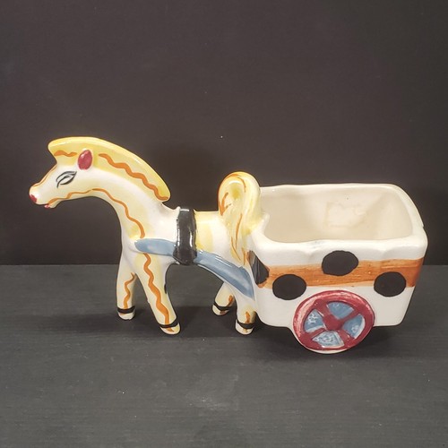 Ceramic horse with cart - horse,