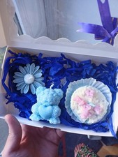 Blue Candle Set Cupcake Teddy
