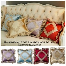 1PC Lace Velvet Frill Throw Pillow Case Cover Luxury Ruffles Sofa Bed Home Decor