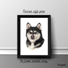 ALASKAN HUSKY PET DOG A4 PRINT