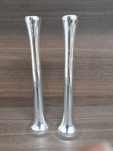 Two chrome candlesticks - two,