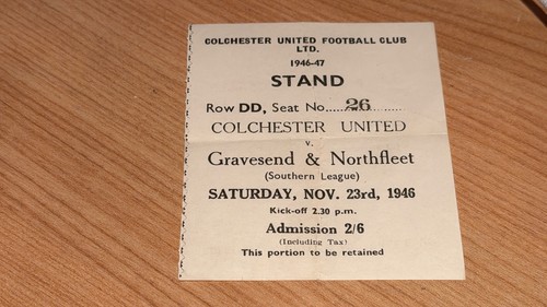 Ticket 1946 colchester - ticket,