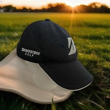 Bridgestone E7 Plus Black Golf Cap Strapback Gently Clean ⛳ READ