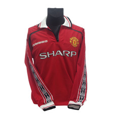 Vintage Manchester United Umbro Home Shirt UK Small 1996-98 Long Sleeve  