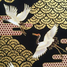 Japanese cranes fabric