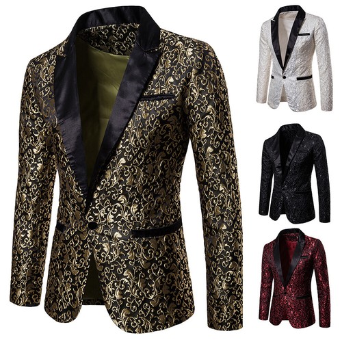 Men floral brocade embroidered - floral,