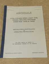 Archdale Radial Drilling Machine Manual