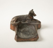 Bronzed Metal Dog Ashtray