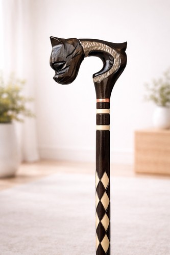 Hand carved wooden walking - hand,