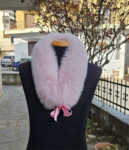 Genuine pink fox fur collar - genuine,