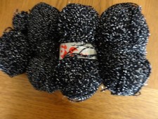 150 g  SUIZASTAR 4ply YARN BLACK/SILVER  87.5% ACRYLIC 12.5% METAL FIBRES