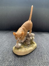 Vintage Teviotdale Cat Figurine Handmade Scotland