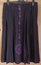 Victoria Jayne Black and Purple, Embroidered Skirt,  100% Cotton, 16