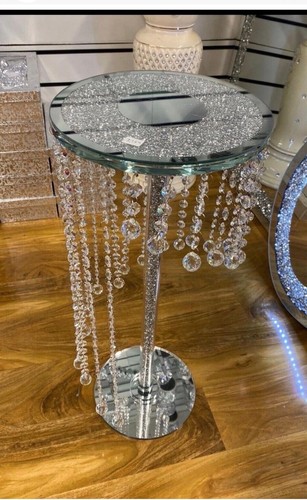 Round mirrored side table - mirrored,