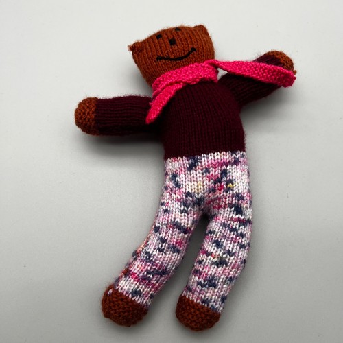 Hand knitted teddy - bear, doll