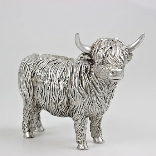 Brushed silver highland - , cow