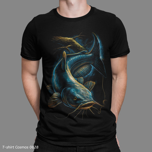 Fishing shirt blue catfish - t-shirt,