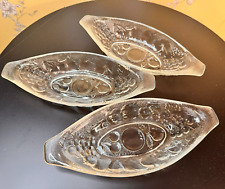 3 Vintage Retro Glass Banana Split Dishes