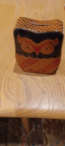 Leather owl shape money - money,