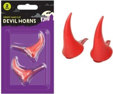 Halloween Red Horn Hair Slides Devil Horns Horny Fancy Dress Spooky Fun 4cm