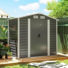 Outsunny 7 x 4ft Garden Shed, Easy to Assemble, Upgraded Galvanised Steel Frame