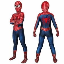 Kids Boys Spiderman Tobey Maguire Cosplay Costume Jumpsuit Zentai Suit Outfits