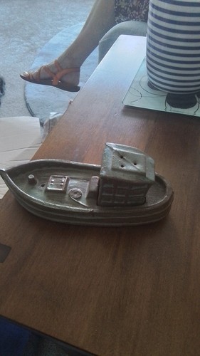 Tremar pottery boat salt and - pottery,