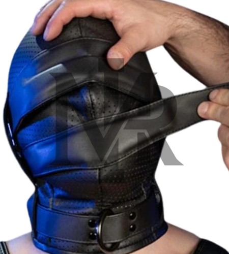 Leather hood mask full - -, head