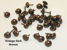 100 x VINTAGE DARK BRONZE - DECORATIVE UPHOLSTERY NAILS STUDS TACKS PINS