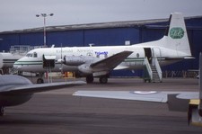 35mm Airliner Slide HS748 G-BIUV Emerald Airways at Coventry in 2000
