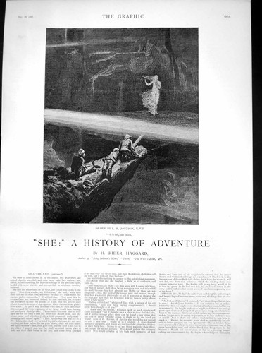 Antique old print she history - print,