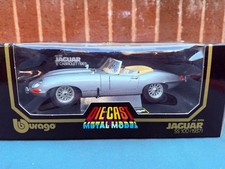 Burago 1:18 Jaguar E Type Cabriolet 1961 Diecast Model Car Silver - Box Is Wrong