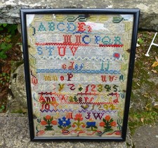 Antique Needlework Sampler -