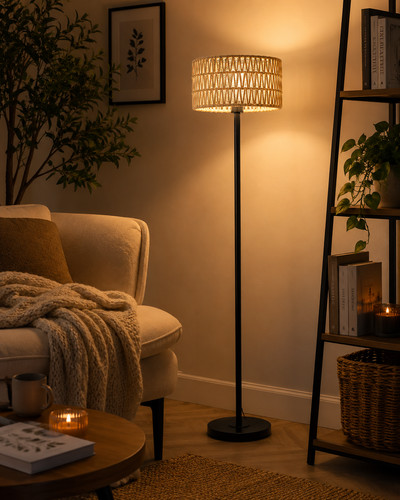 Qingmiao rattan floor lamp - rattan,