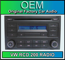 VW RCD 200 CD player Polo car stereo head unit Supplied with radio code