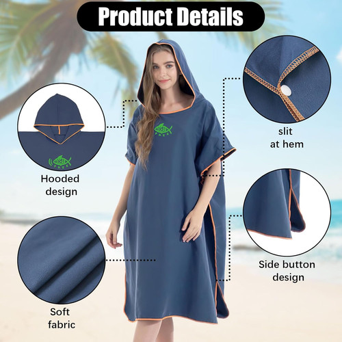 Qktyb hooded poncho towel - hooded,