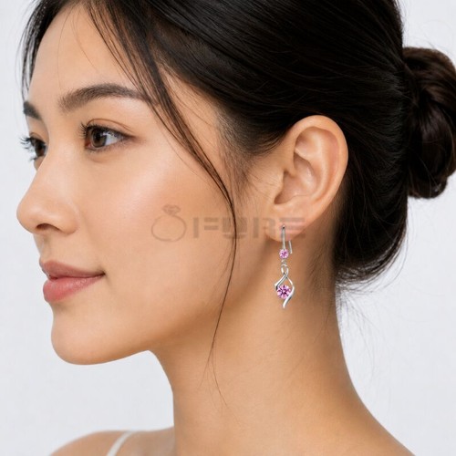Stunning pink crystal long - pink,