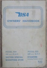 BSA Owners' Handbook Victor Special, Shooting Star, Starfire. 1969.