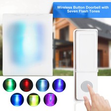 Wireless Doorbell 7 Color Light Flash Music Doorbells Elderly Deaf Men Door Bell