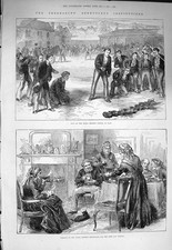 Original Old Antique Print