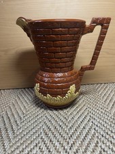 RARE Vintage Art Deco Hand Painted Stone Wall Effect Dartmouth Devon Pottery Jug