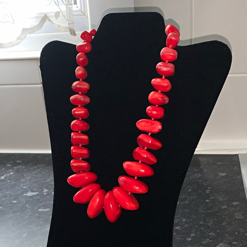 Vintage retro chunky coral - chunky, red