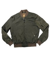 Alpha Industries MA-1TT Bomber Jacket Dark Green Orange Lining Med M Pilot