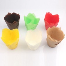 25/50/100PCS Tulip Baking Cupcake Liners Cup Paper Wrapper Case Cake Muffin Cup